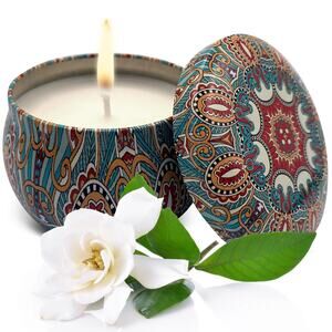 WHITE GARDENIA Soy Wax Candle in Tin Jar (6 oz)